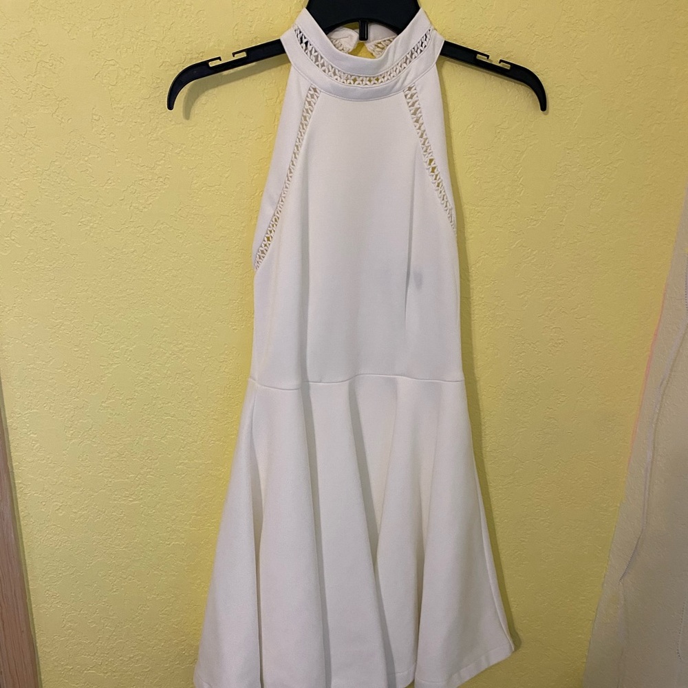 white knee length dress